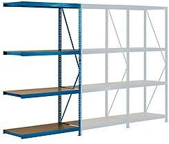 SZAGATO Weitspannregal aus Metall und Holz in Blau mit 4 verstellbaren Böden, B/T/H: 160 x 60 x 240 cm - Bild 3