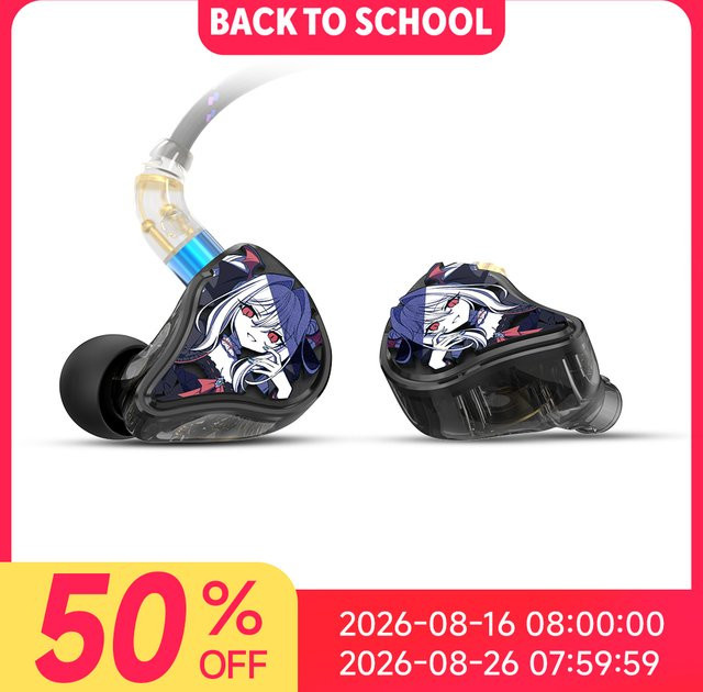 CVJ Vivian In-Ear Monitor Oordopjes mit 10mm Dynamische Driver, HiFi Kwaliteit, 3.5mm Plug, Afneembaar Kabel met Microfoon, Schwarz/Multicolour - Bild 1