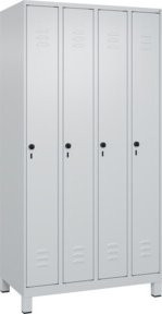 C+P Spind Classic PLUS Garderobenschrank mit 4 Abteilen, Grau, B/T/H: 100 x 50 x 195 cm - Bild 1