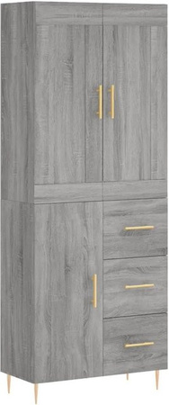vidaXL Highboard Grau Sonoma Modern Wandmontiert B/T/H: 69,5 x 34 x 180 cm