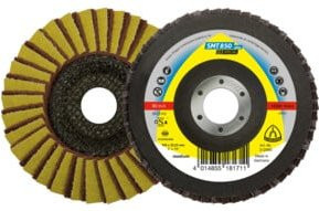 Klingspor SMT 850 Schleifmopteller Kombination Korn 60 Coarse gelb gewölbt für Winkelschleifer Durchmesser: 115 mm, Bohrung: 22,23 mm - Bild 1