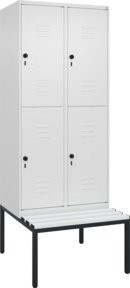 C+P Doppelstock-Spind Classic PLUS Sitzbank mit 2 Abteilen und Sicherheits-Drehriegel, B/T/H: 212,0 x 80,0 x 81,5 cm - Bild 1