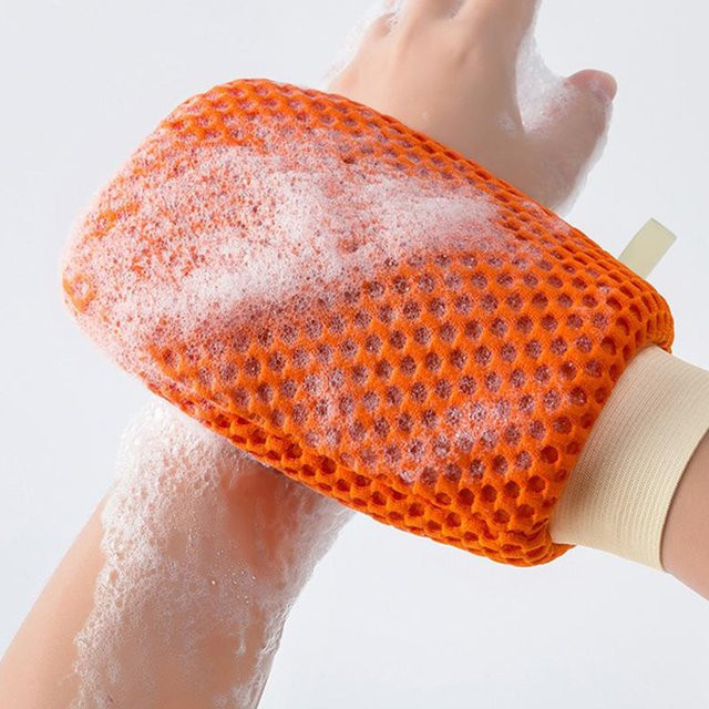 2-in-1 Bade-Luffa-Handschuh, doppelseitig, grün - Bild 1