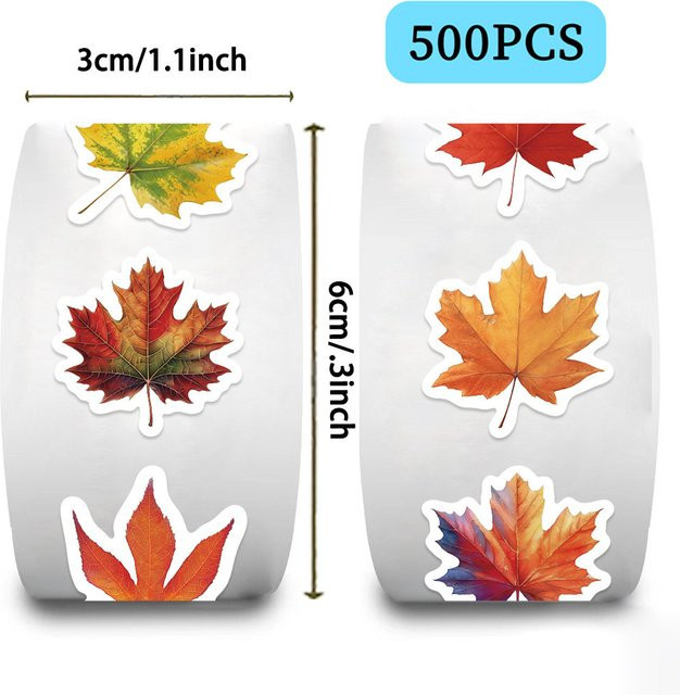500 Stück Cartoon Ahornblatt Washi Tape Aufkleber in Multicolour für Journal und Umschlag von BulingBulingStickers Store - Bild 1