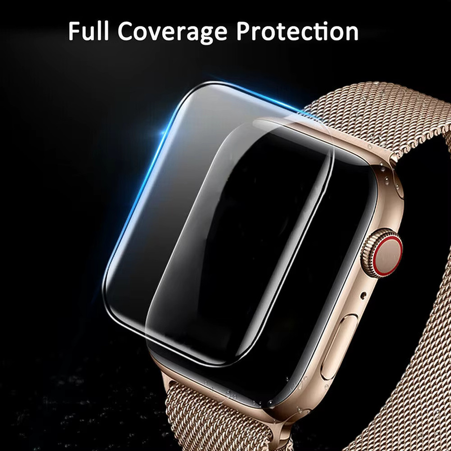 UV-Kleber Displayschutzfolie aus gehärtetem Glas für Apple Watch Serie 10, 9, 8, 7 sowie 46 mm, 45 mm, 44 mm und 41 mm, transparent - Bild 5