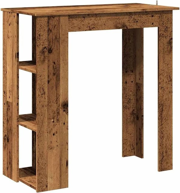 vidaXL Bartisch mit Regal in Altholz-Optik, braun, B/T/H: 102 x 50 x 103,5 cm - Bild 1