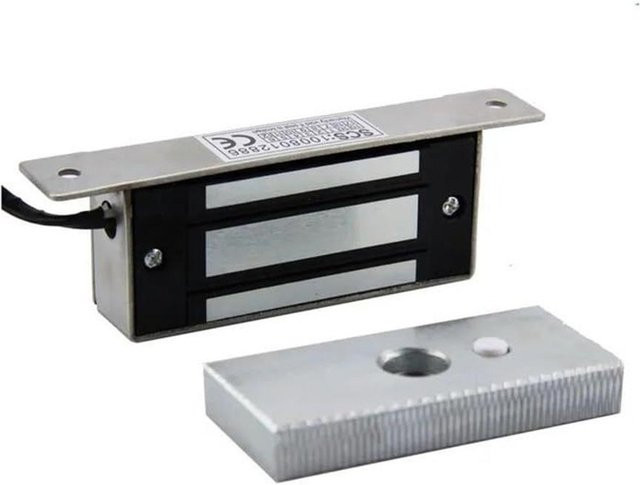 CDjunxue Elektroschloss Magnetverschluss für Türzugang, 12V/24V, 60kg/100lbs, Aluminium, Silber, verdeckte Montage - Bild 1