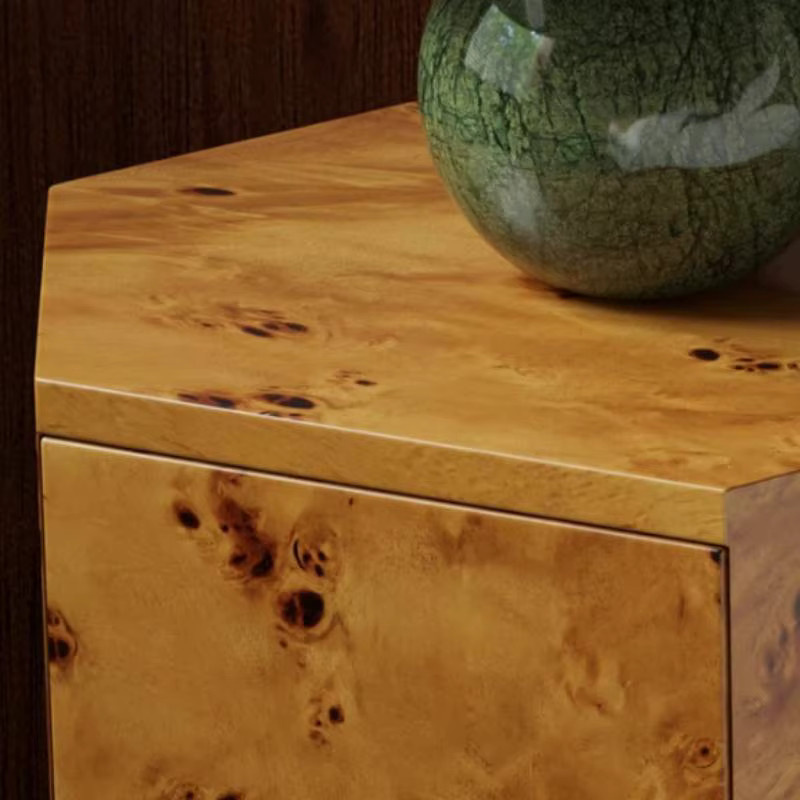 ZHIO Nordic Nachttisch aus Naturholz in Braun im skandinavischen Design - Bild 4