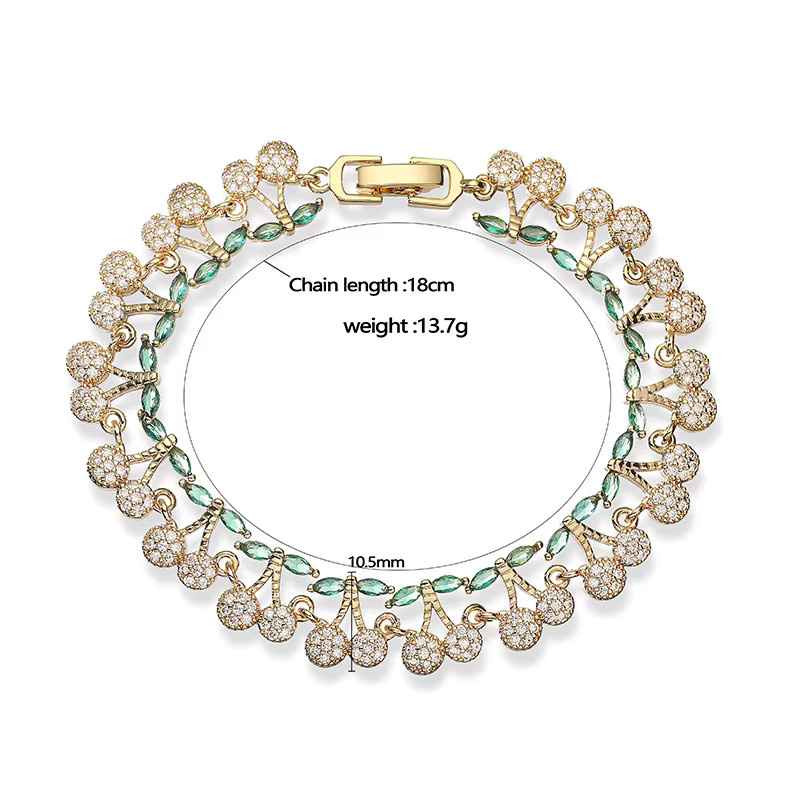 HECHENG Armband, 18K vergoldetes Messing, Zirkonia, Damen - Bild 2