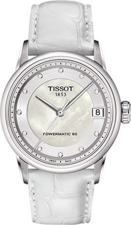 Tissot Armbanduhr Automatik, Edelstahlgehäuse, 33 mm, Lederarmband, Weiß - Bild 1