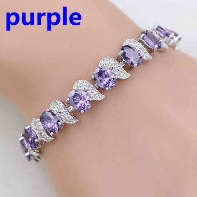 MTMA Charm-Armband, Zirkonia, violett, Damen, Zinklegierung - Bild 1