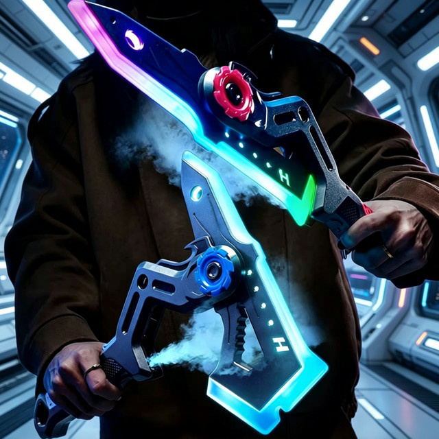 CONUSEA Schwert-Axt, 2-in-1 Transformations-Streamer-Klingen, mit Sieben-Farben-Licht - Bild 1