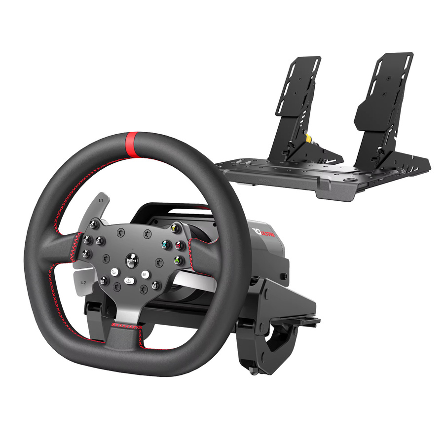 PXN V10 Ultra Direct Drive Lenkrad-Set in Schwarz mit 3,2Nm Force-Feedback, Hall-Effekt-Pedalen und 4-Paddel-Design für PC, PS4 und Xbox - Bild 3