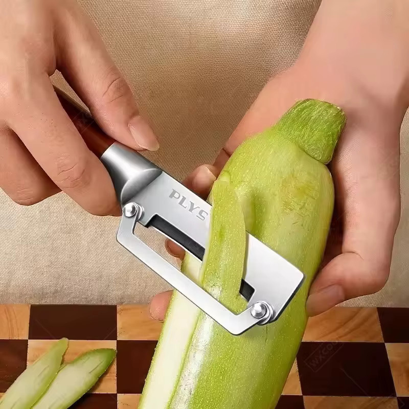 WXCOO Edelstahl-Küchenschäler und Ausbeinmesser in Silber zum Schälen und Schneiden von Obst und Gemüse - Bild 3