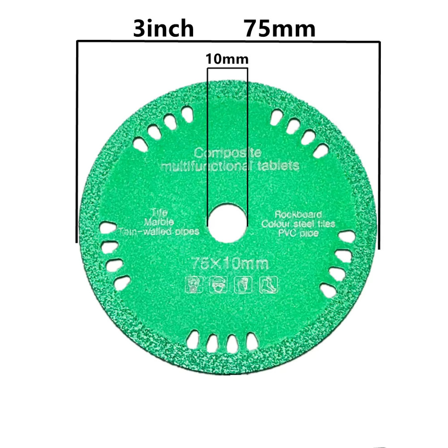 RSMXYO Multifunktionale CuttingSaw Trennscheibe aus Verbundmaterial für Keramik, Fliesen und Glas, Durchmesser: 75 mm - Bild 2