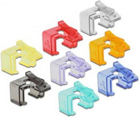 Delock 86420 RJ45 Reparatur Clip Starter Set für Ethernet/LAN in Multicolour, 16 Stück - Bild 1