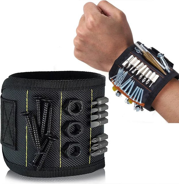 GUHE Magnetisches Werkzeug-Armband in Rot und Schwarz für DIY-Handwerk und Heimwerken - Bild 1