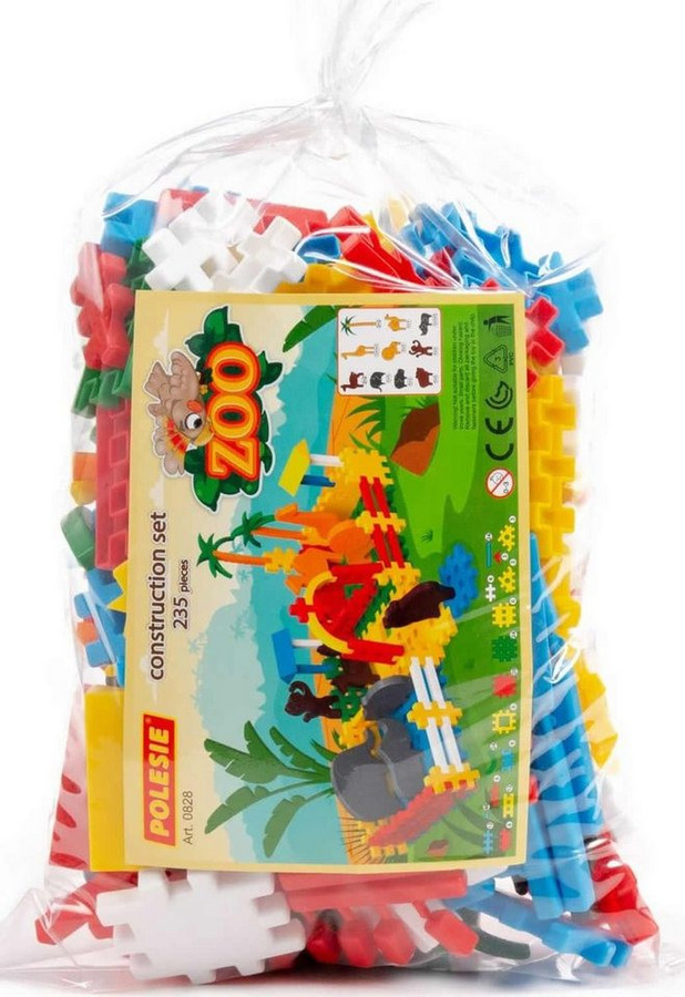 Polesie Bausteine Zoo Spielset mit Zubehör, 235 Teile Klemmbausteine für Kinder - Bild 1