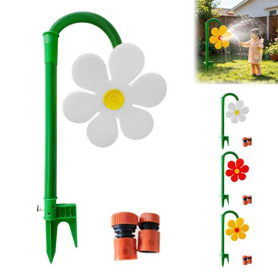 Crazy Daisy Rasensprenger Tanzende Blume rot, 360-Grad-drehende Sonnenblume aus Kunststoff - Bild 4