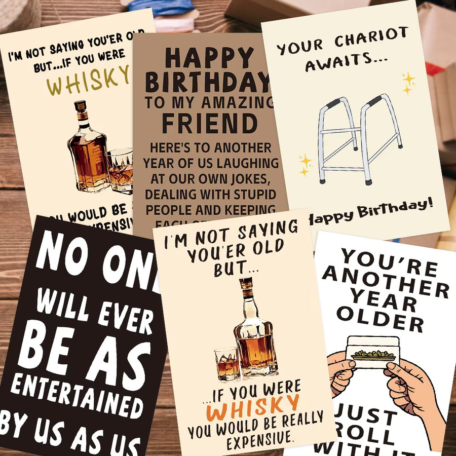 12 Stück Alles Gute zum Geburtstag Glückwunschkarten mit lustigem Text für Kinder und Erwachsene in Mehrfarbig - Bild 2