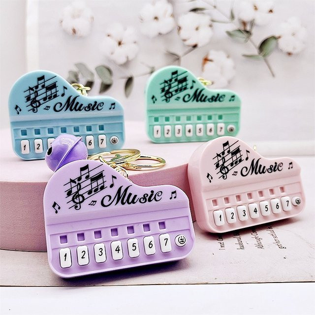 LENNIK Mini Elektronisches Keyboard-Schlüsselanhänger, Musikinstrument Spielzeug, Rosa / Pink - Bild 1
