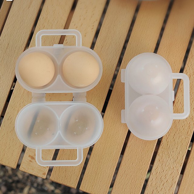 Shunmaii Eierbox mit Griff und Snap-Lid, transparenter Eierbehälter mit 2 Gittern zum sicheren Aufbewahren für Camping und Picknick - Bild 1