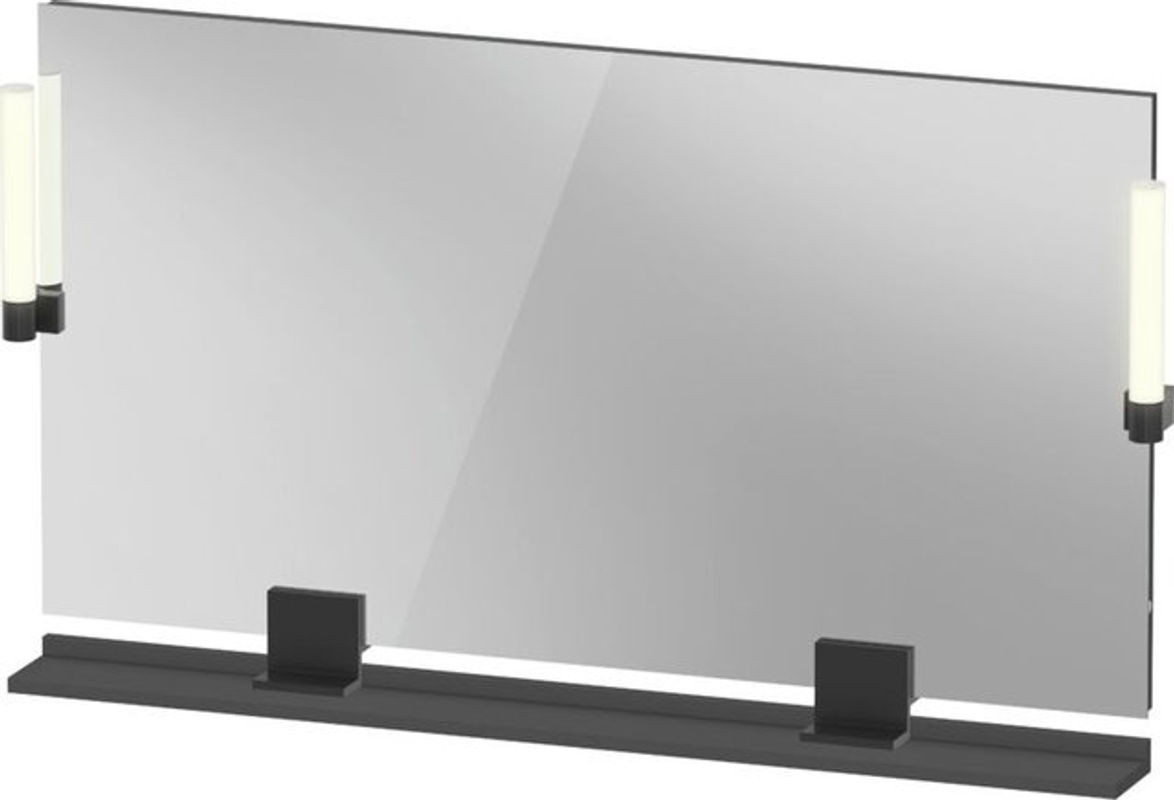 Duravit Sivida Spiegel mit LED-Beleuchtung in Diamantschwarz Matt, B/H/T: 125 x 65 x 3,6 cm - Bild 1