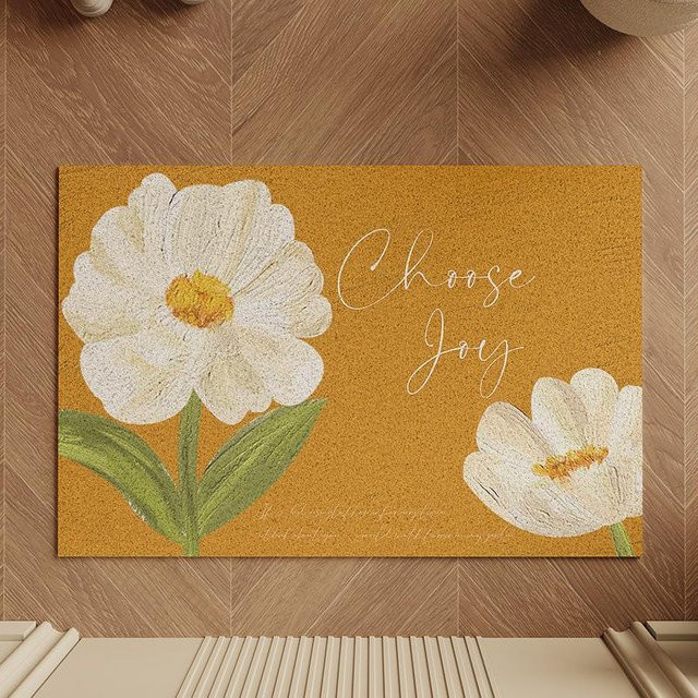 Rutschfeste Schmutzfangmatte in Beige für den Hauseingang, abriebfeste Fußmatte mit Drahtring, B/T: 45 x 75 cm - Bild 1
