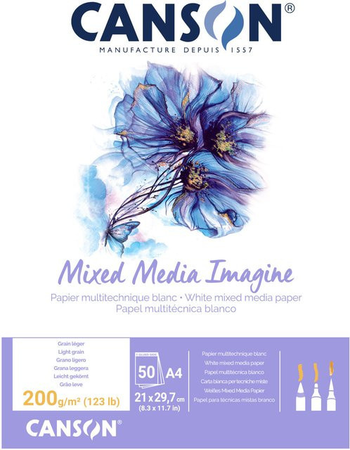 Canson Imagine Block Papier in Weiß mit 50 Blatt - Bild 1