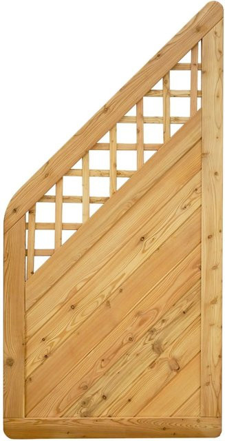 GartenLand Massivzaun NIZZA Gerade mit Rankgitter aus Lärche Holz in Braun, blickdicht, B/H: 90 x 180 cm - Bild 1