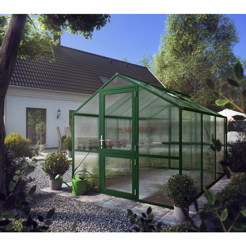 KGT Gewächshaus Rose mit Satteldach und Drehtür, Farbe Grün, 7,53 m², Aluminium und Polycarbonat - Bild 3