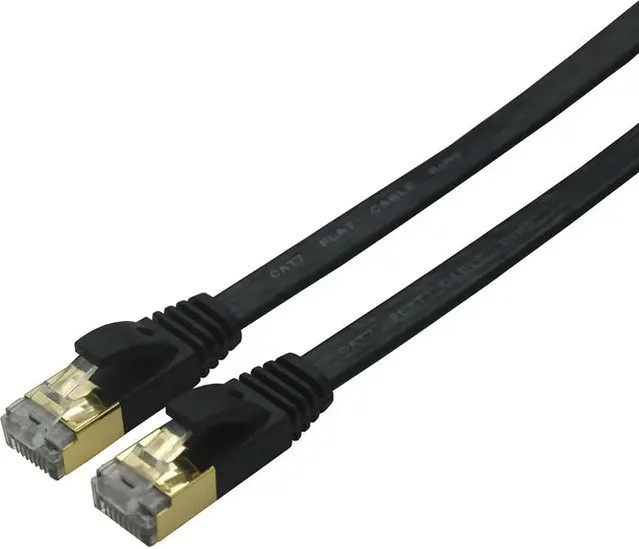 BSN Cat7 Ethernet-Kabel SSTP Flachkabel mit RJ45 Anschluss in Weiß - Bild 1