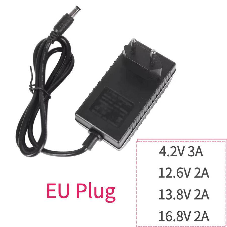 HONGPOE Lithium-Akku-Ladegerät Netzteil für 18650 Akkus, Schwarz, Steckergröße 5,5mm x 2,1mm - Bild 1