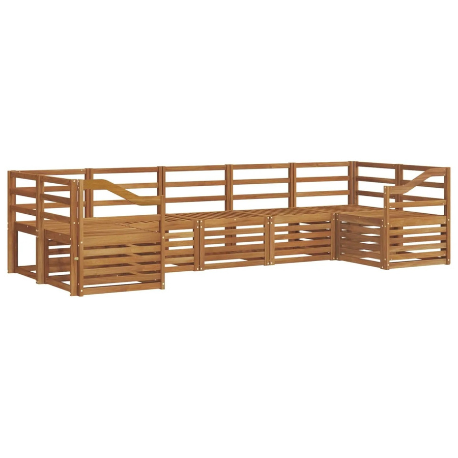 vidaXL Sofagarnitur 7-teilig aus Akazien-Massivholz in Braun für Garten und Terrasse - Bild 2