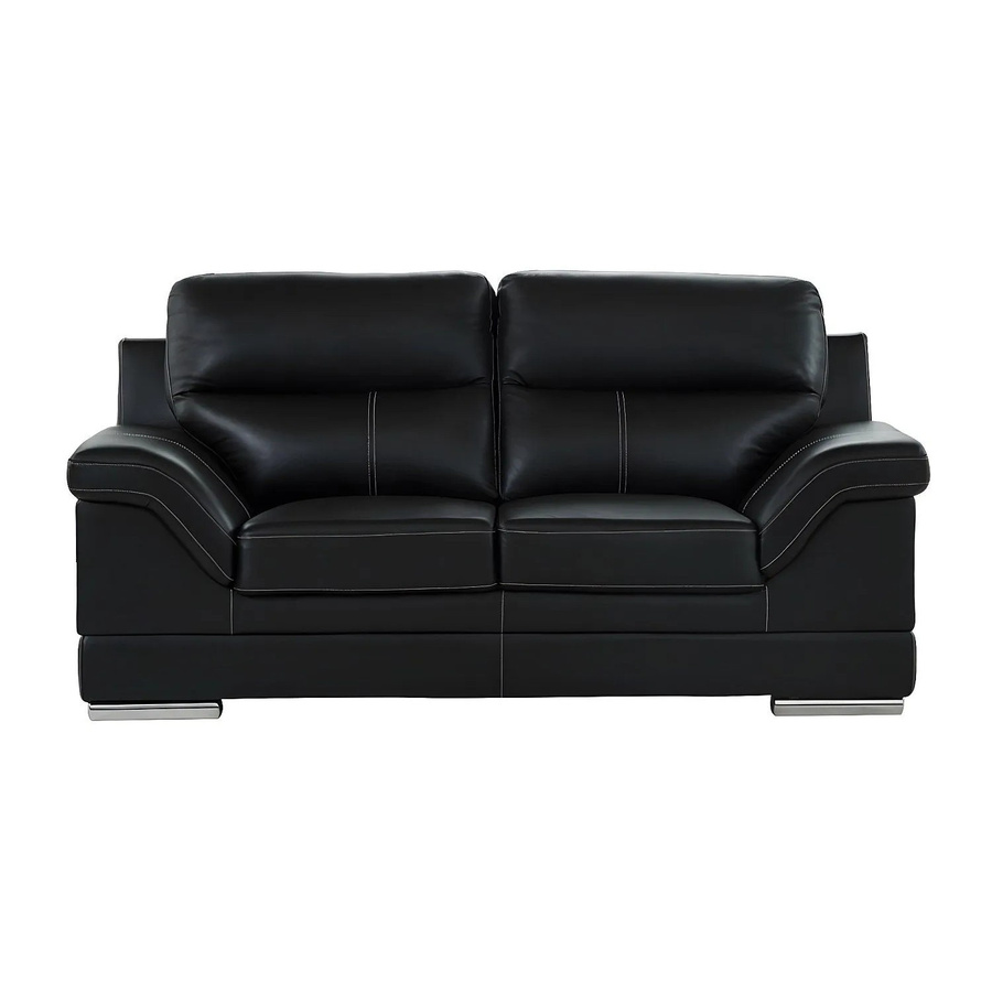 Vente-unique Sofa Monika in Schwarz aus Büffelleder mit 190 cm Breite - Bild 2
