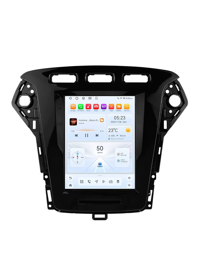 OSSURET 9,7 Zoll Autoradio mit AI Carplay und Android 14 für Ford Mondeo MK4 Galaxy, Snapdragon 6115 Multimedia-System mit GPS und 360 Kamera, Schwarz - Bild 4