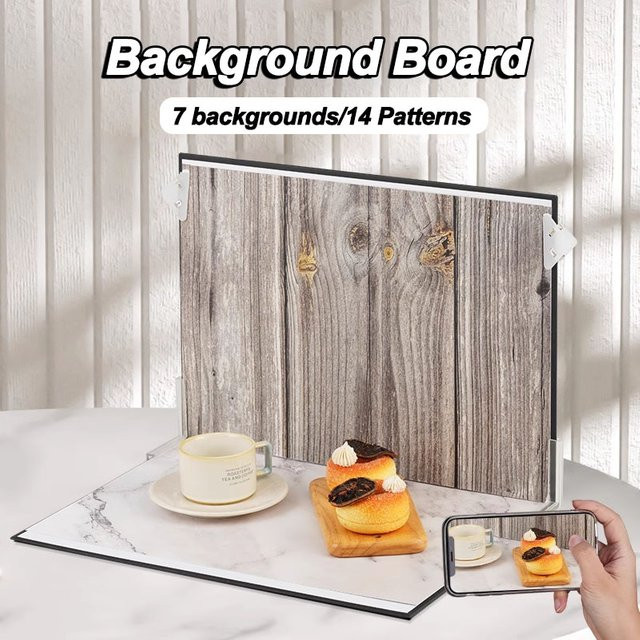 Chrisley 7-teiliges Fotohintergrund-Set mit 14 Holzmaserungen, 2-seitig und wasserdicht, B/H: 42 x 30 cm - Bild 1