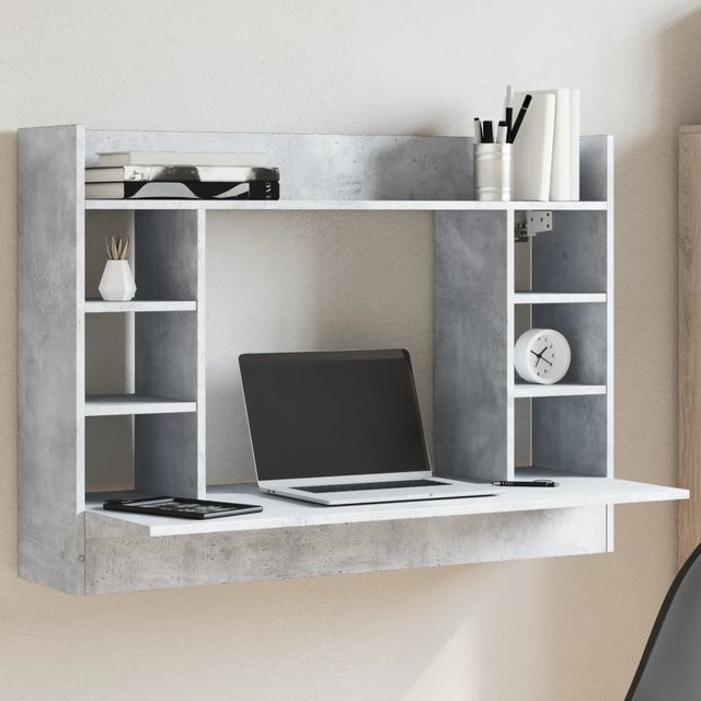 vidaXL Wand-Schreibtisch modern in Grau aus Holzwerkstoff, B/T/H: 105 x 48 x 75 cm - Bild 3