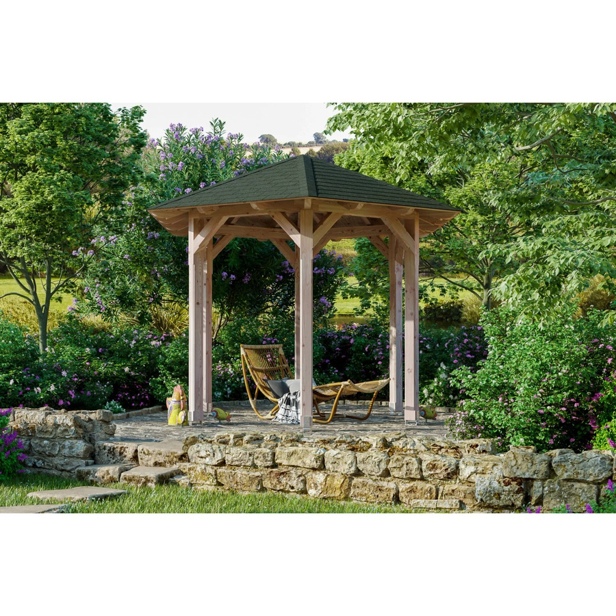 SKANHOLZ Pavillon Colmar 1 aus Douglasie Vollholz, sechseckig, beige, B/H/T: 360 x 312 x 292 cm - Bild 2
