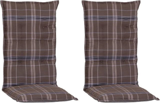 Beo Sitzauflage Brilon Hochlehner 2er-Set Karo Braun aus Polyester - Bild 1