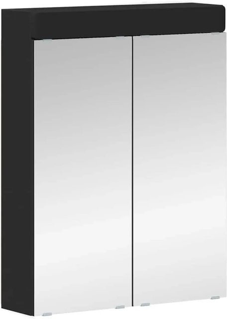 vidaXL Badezimmerspiegelschrank TULUM in Schwarz, modern und wandmontiert, B: 60 cm, T: 16,5 cm, H: 78 cm - Bild 1