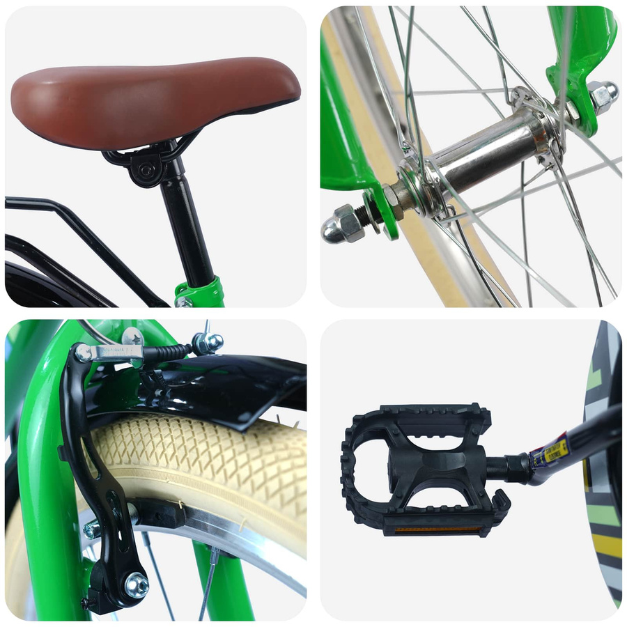 VD Home Furnishing Kinderfahrrad 18 Zoll Grün für Alter 5-7 - Bild 1