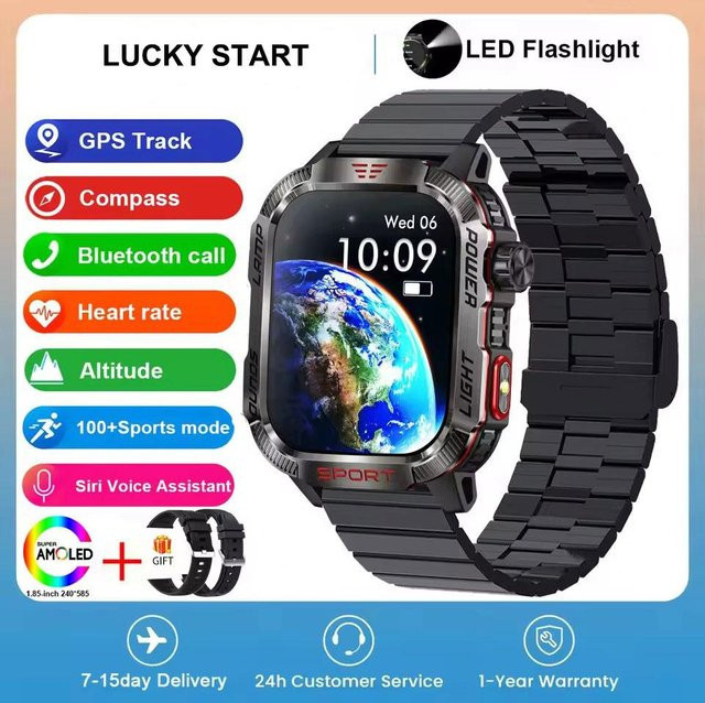 Huawei Smartwatch, Herren, Schwarz, GPS, Kompass, Wasserdicht - Bild 1