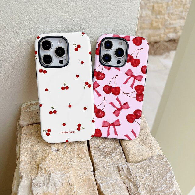 Kreative Kirsch-Handyhülle für iPhone 11 bis iPhone 17 Pro Max und Air Modelle als Luxus-Rückabdeckung - Bild 1