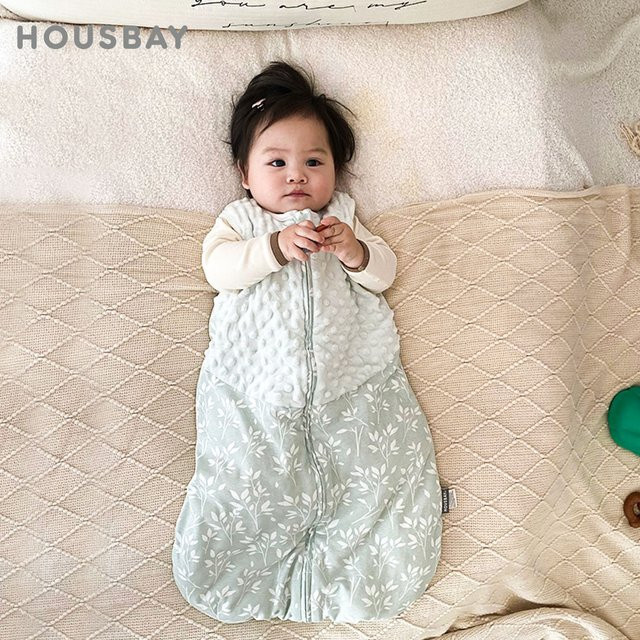 HOUSBAY Baby Schlafsack für 3-24 Monate mit Seestern-Print, Herbstdecke 1,5 Tog in Green Dinosaur - Bild 1