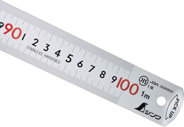 Shinwa 13140 Pick-Up Edelstahllineal, Länge: 100 cm - Bild 1