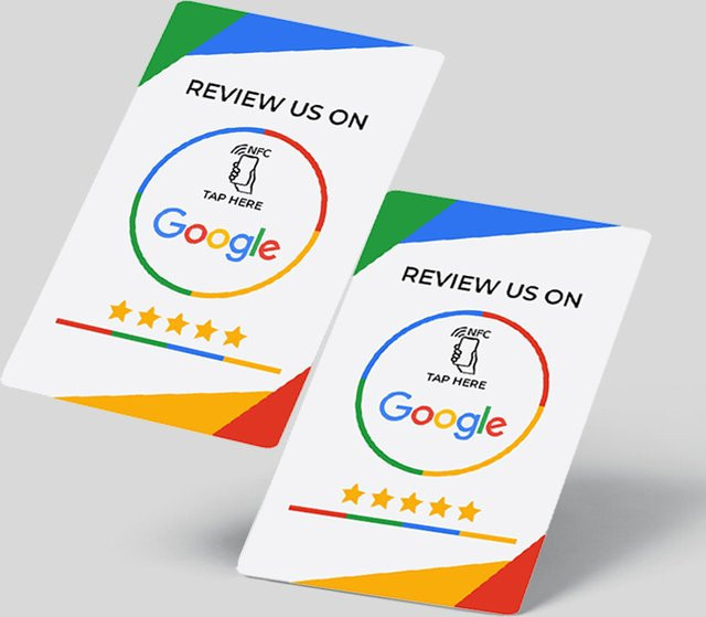 Programmierbare NFC-Karte für Google Reviews aus Kunststoff im CR80 Format - Bild 1