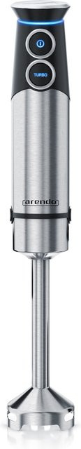 Arendo Stabmixer Edelstahl in Silber mit 1500 Watt, elektrischer Pürierstab mit stufenloser Geschwindigkeit und Turbofunktion für Smoothies, Suppen und Babynahrung - Bild 1