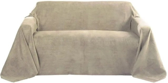 Beautissu Romantica Tagesdecke in Wildleder-Optik, Farbe: Beige, B/T: 210 x 280 cm - Bild 1