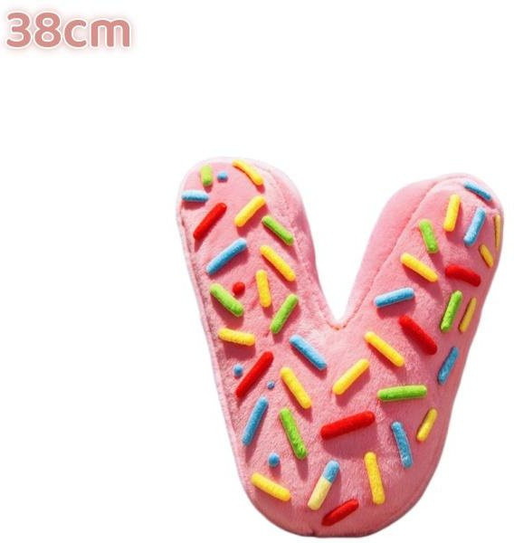 Yiran Health & Beauty Alphabet-Donuts Plüschkissen Schlüsselanhänger, Plüsch / Textil, Bunt / Mehrfarbig - Bild 1